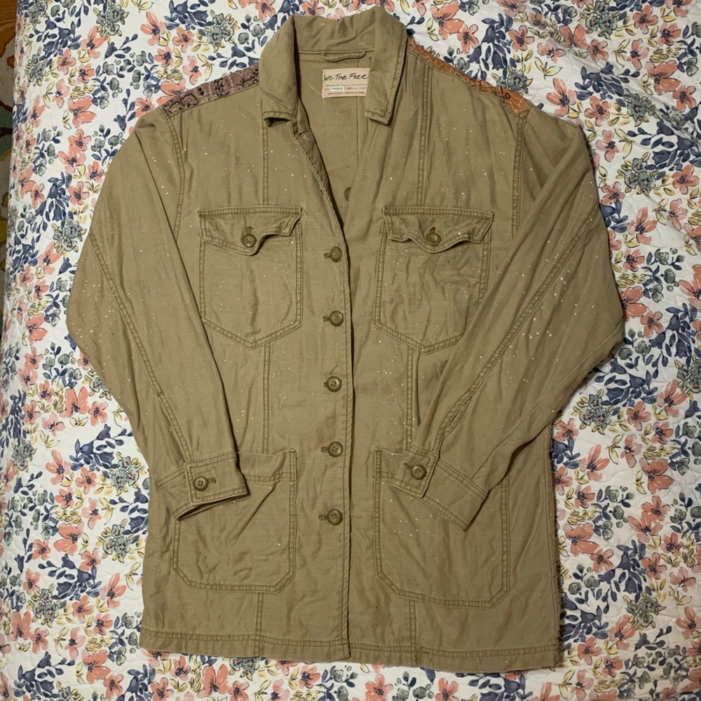 Free People Multicolor Patchwork Utility Jacket - image 3